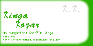 kinga kozar business card